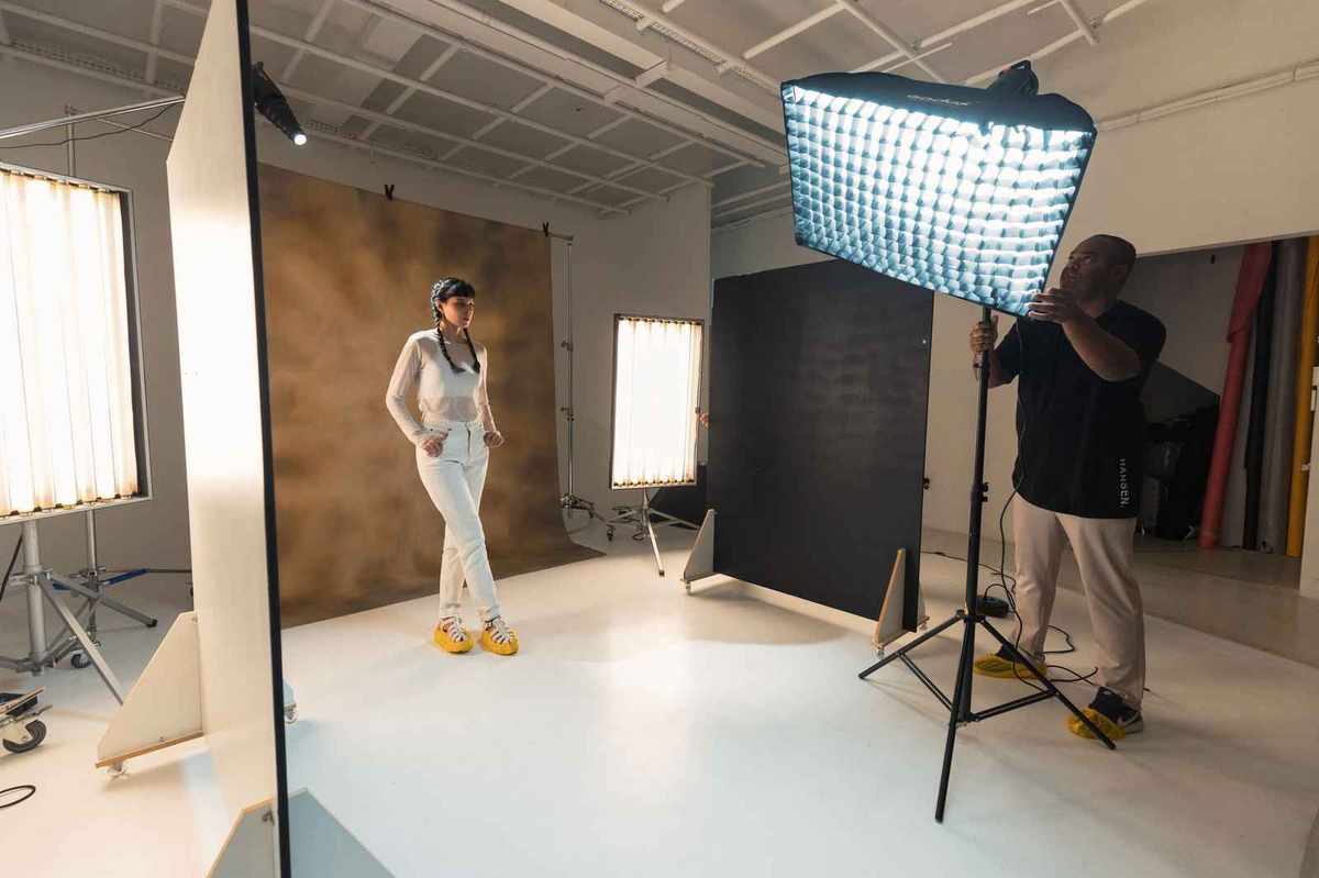 Warm, naturally lit studio portrait session